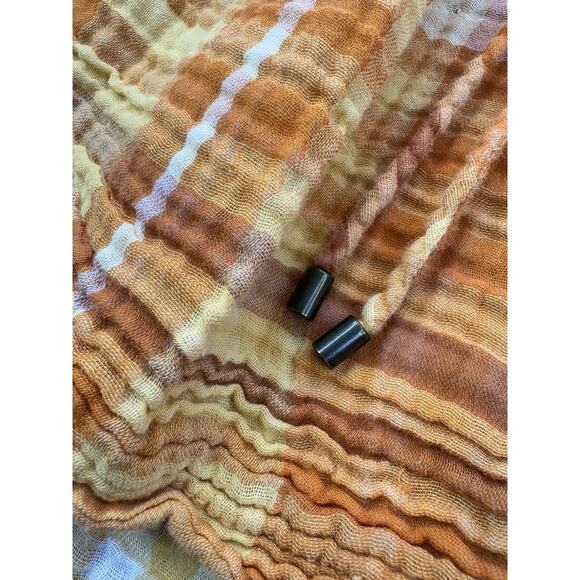 Anthropologie Pilcro Bette Babydoll Top XS Orange Flowy Peasant Gauzy Milkmaid - Picture 10 of 16